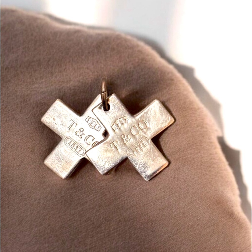 Tiffany 2- Rare 1837 T&CO vintage Silver double Cross Pendant